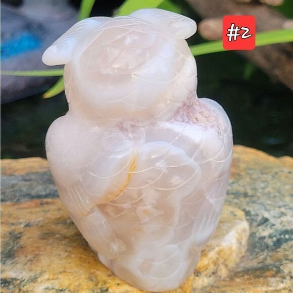 Flower Agate Owl - Picture 5 of 7